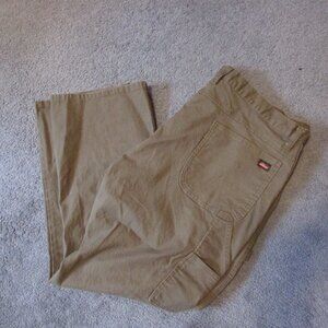 Dickies Olive Green 42X30 Carpenter Utility Twill Heavy Duty Pants Like New